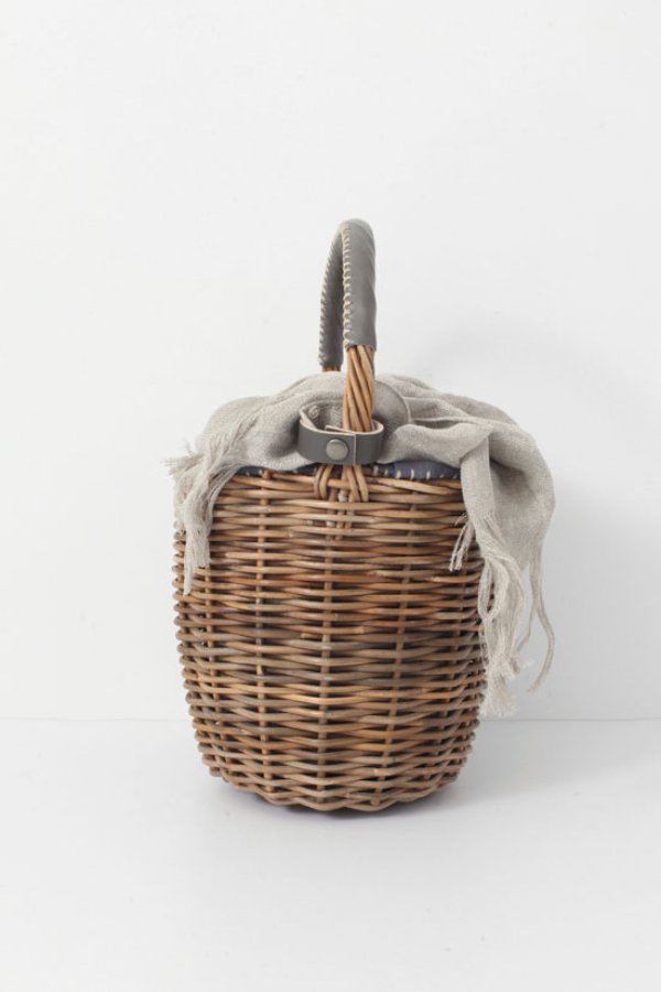 画像5: バケツ M バスケット リネンかぶせ (GY) (5)