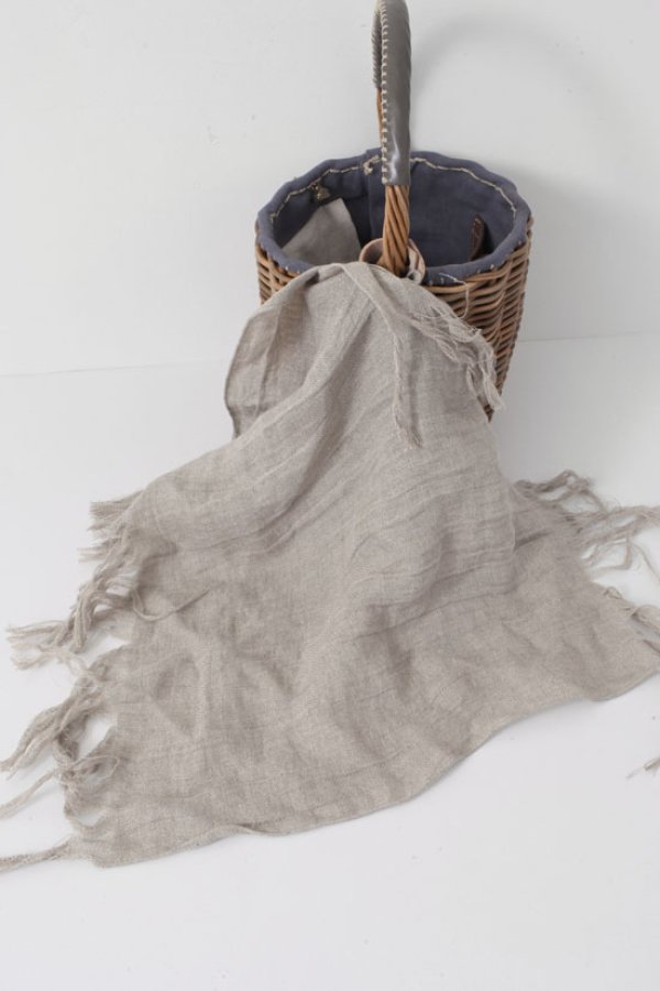 画像6: バケツ M バスケット リネンかぶせ (GY) (6)