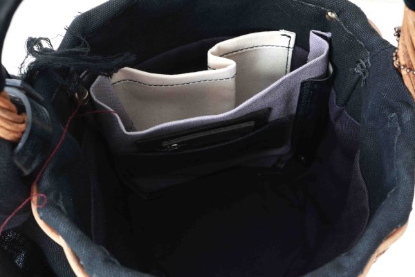 画像11: バケツ M バスケット リネンかぶせ (BK) (11)