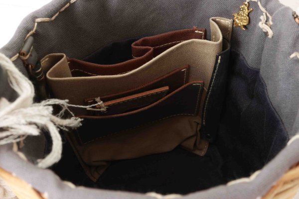 画像13: バケツ M バスケット リネンかぶせ (GY) (13)