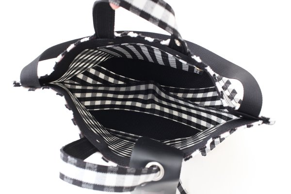 画像12: ギンガム・PVC・Y字トート (BK:16538) (12)