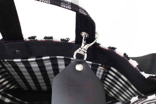 画像11: ギンガム・PVC・Y字トート (BK:16538) (11)