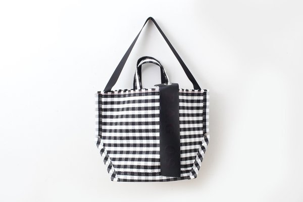 画像4: ギンガム・PVC・Y字トート (BK:16538) (4)