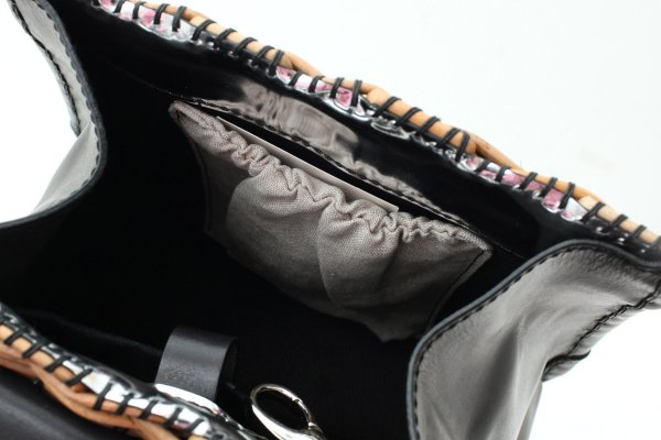 画像13: カーフ・ハンドバッグ M (BK/SV金具) (13)