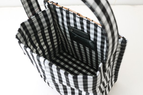 画像10: ギンガム・ワンハンドルトート M (15515:BK) (10)