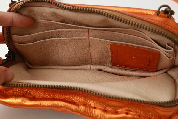 画像8: 別注!! メタリックレザー リボンポシェット (OR） (8)