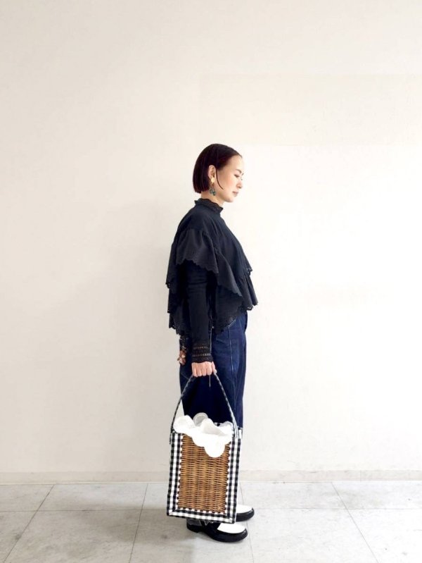 画像16: ギンガム・ワンハンドルトート M (15515:BK) (16)