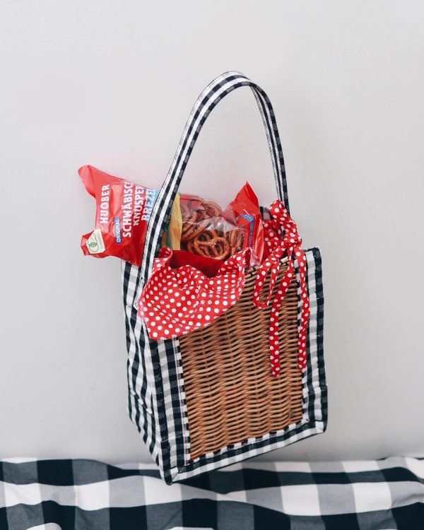 画像14: ギンガム・ワンハンドルトート M (15515:BK) (14)