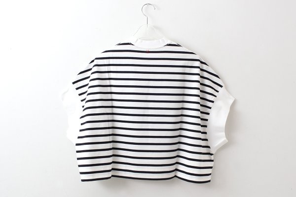 画像2: フレンチスリーブシャツ・ボーダー (56502:WHBK) (2)