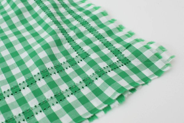 画像2: ◎ ギンガムチェック・かぶせ (41503:GR) (2)