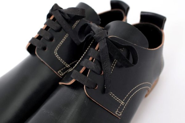 画像7: ブライドルレザー フラット紐靴(BK) (7)