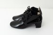 画像3: エナメルレザーヒール紐靴（BK） (3)