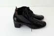 画像5: エナメルレザーヒール紐靴（BK） (5)
