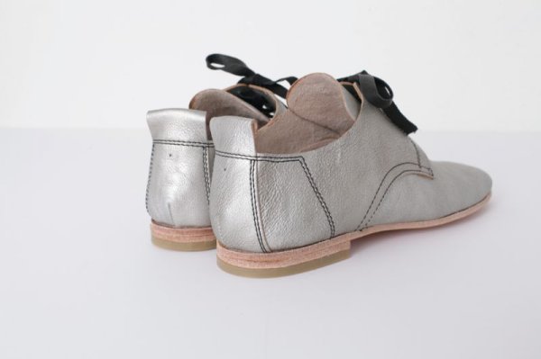 画像5: メタリックレザー フラット紐靴(SV) (5)