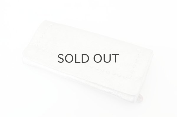 画像3: 別注!! メタリックレザー ソフト長財布(SV/WHステッチ) (3)