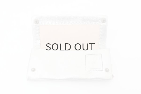 画像4: 別注!! メタリックレザー ソフト長財布(SV/WHステッチ) (4)