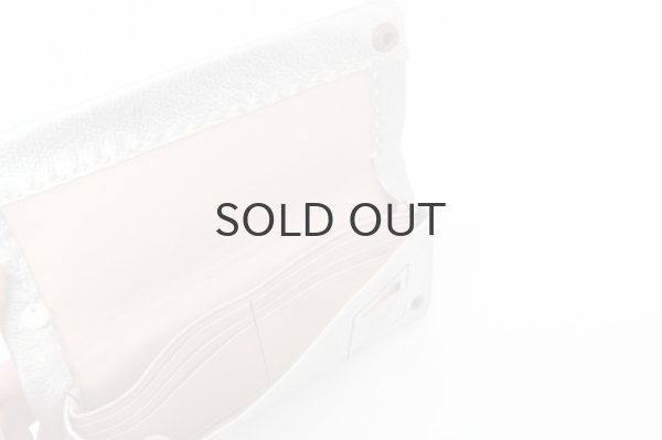 画像5: 別注!! メタリックレザー ソフト長財布(SV/WHステッチ) (5)