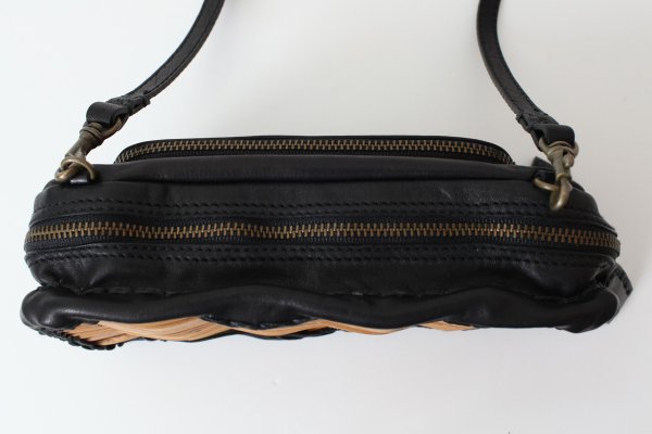 画像3: 【再入荷予約・1月下旬】牛ソフト籐付き長財布 E金具 (BK） (3)