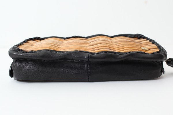 画像8: 【再入荷予約・1月下旬】牛ソフト籐付き長財布 E金具 (BK） (8)
