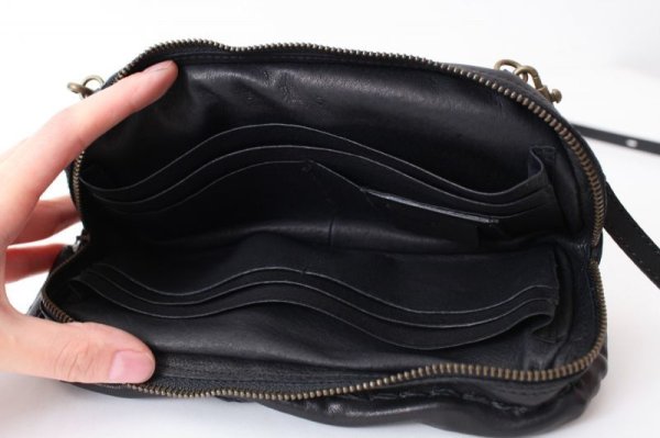 画像4: 【再入荷予約・1月下旬】牛ソフト籐付き長財布 E金具 (BK） (4)