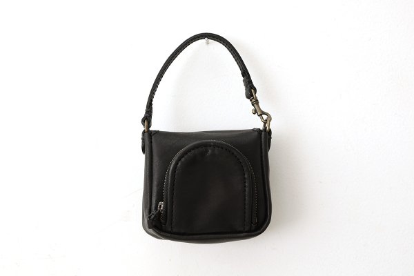 画像3: 牛ソフト 籐付きミニサイフ (BK） (3)