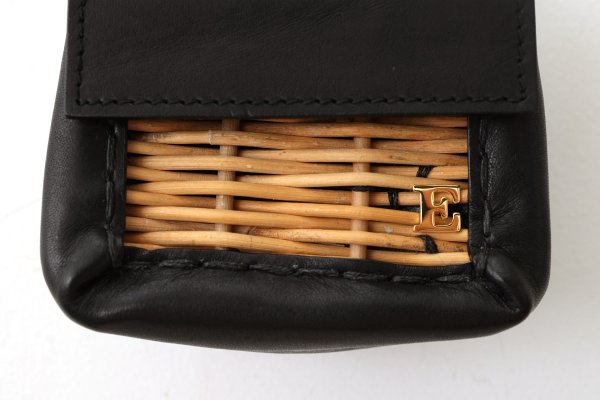 画像5: 牛ソフト 籐付きミニサイフ (BK） (5)