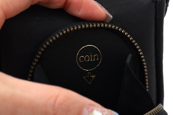 画像9: 牛ソフト 籐付きミニサイフ (BK） (9)