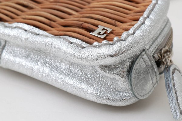 画像5: ソフトメタリック 籐付き長財布 E金具 (SV） (5)