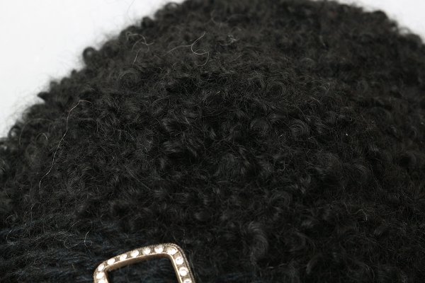 画像5: 別注!! モヘアループ ニットクロッシェ (BK) (5)