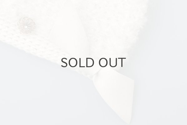 画像4: 別注!! モヘアループ ニットクロッシェ フェルトリボン付き (WH) (4)