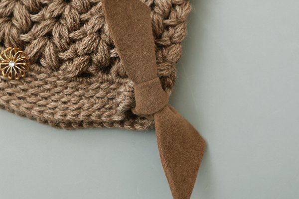 画像4: 別注!! ボーボリー ニットクロッシェ フェルトリボン付き  (BR)  (4)