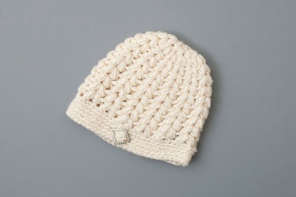 画像1: 別注!! ボーボリー ニットクロッシェ (WH)  (1)