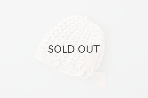 画像1: 別注!! ボーボリー ニットクロッシェ フェルトリボン付き  (LGY)  (1)