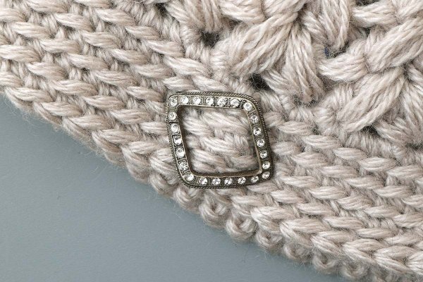 画像3: 別注!! ボーボリー ニットクロッシェ フェルトリボン付き  (LGY)  (3)