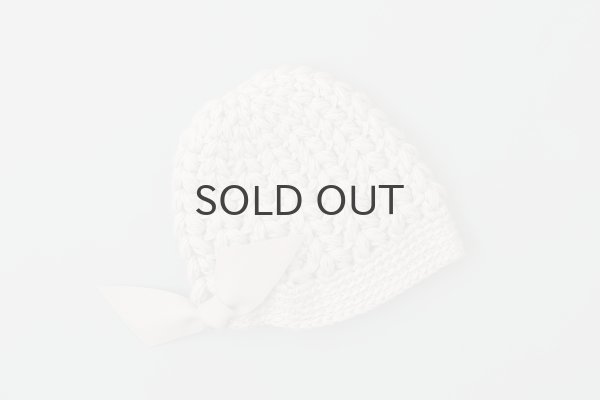 画像2: 別注!! ボーボリー ニットクロッシェ フェルトリボン付き  (LGY)  (2)