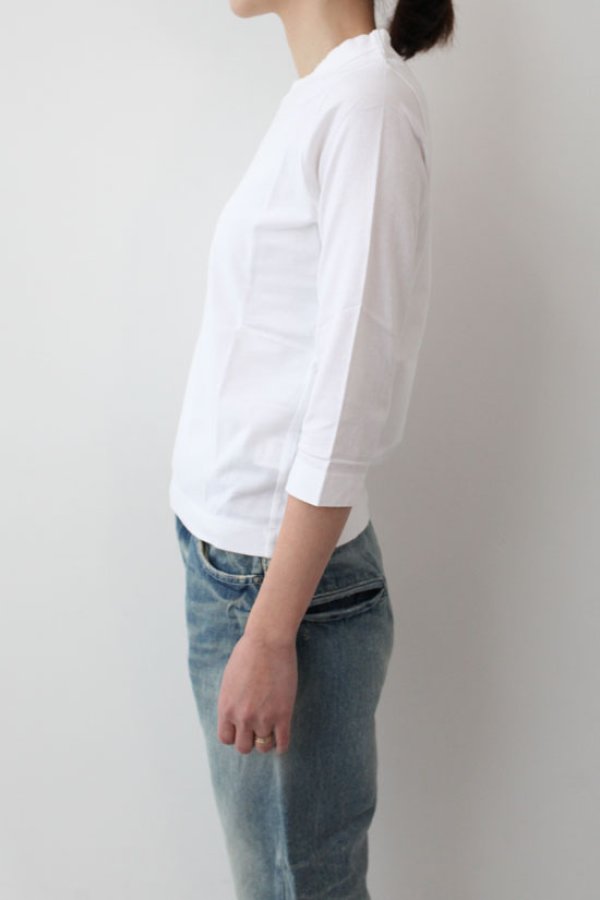 画像4: 30/-天竺 七分袖Tシャツ(6450:WH) (4)