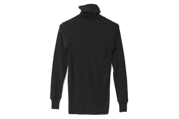 画像2: 60/-フライス タートルネックプルオーバー（6520:BK） (2)
