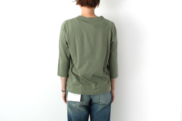 画像5: 30/-天竺 七分袖Tシャツ（6450:BK） (5)