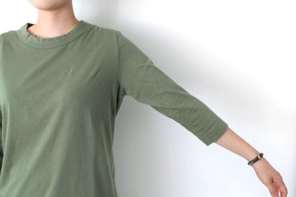 画像8: 30/-天竺 七分袖Tシャツ（6450:BK） (8)