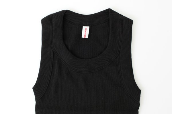 画像4: 40/一丸胴テレコ ノースリーブプルオーバー（6388:BK） (4)
