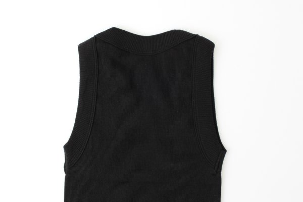 画像8: 40/一丸胴テレコ ノースリーブプルオーバー（6388:BK） (8)