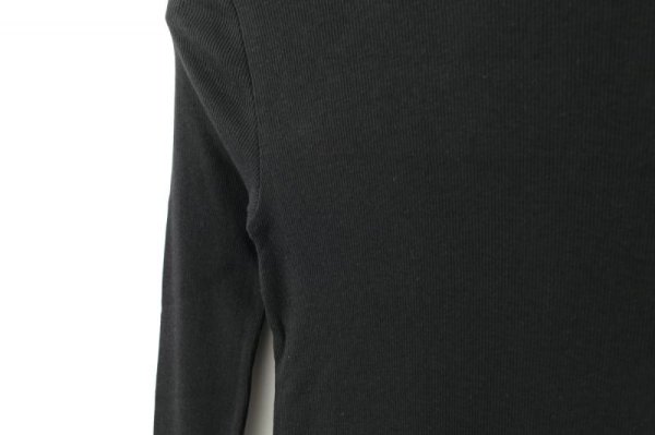 画像7: 40/一丸胴テレコ クルーネック長袖プルオーバー（6014:BK） (7)