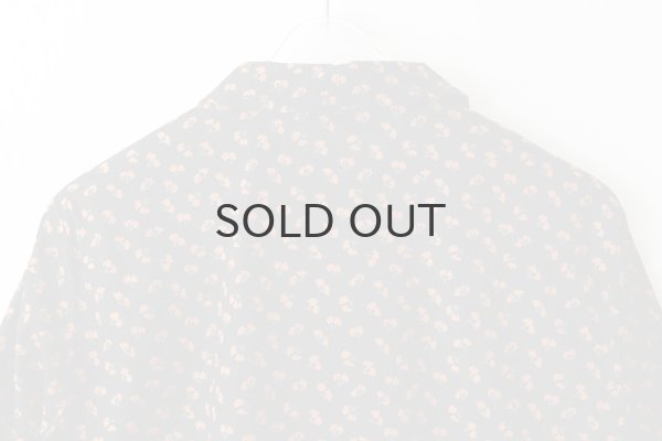 画像6: キャラコ小花プリント 六部袖丸襟BL (BK) (6)