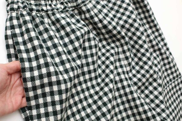 画像5: ウールギンガムギャザーPT (252-3399:OF×DGR) (5)