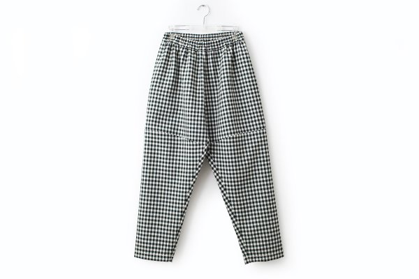 画像1: ウールギンガムギャザーPT (252-3399:OF×DGR) (1)