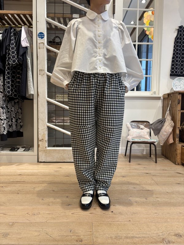 画像9: ウールギンガムギャザーPT (252-3399:OF×DGR) (9)