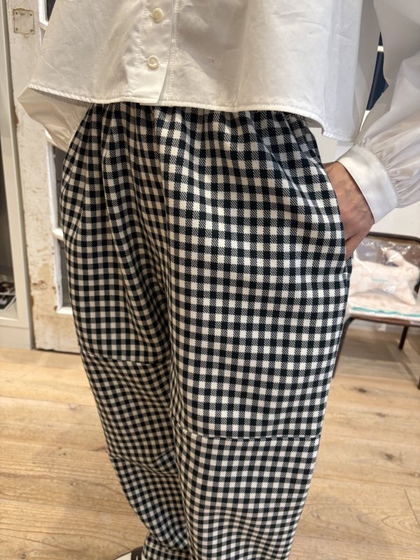 画像12: ウールギンガムギャザーPT (252-3399:OF×DGR) (12)