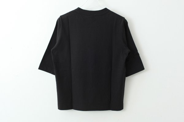 画像2: 30/-天竺 6分袖Tシャツ（241-6370:BK） (2)