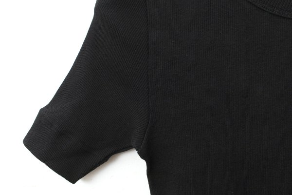 画像4: 40/- 丸胴テレコ 半袖プルオーバー(6301:BK) (4)