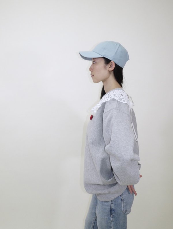 画像10: FOR LOVE lace collar sweatshirt  (MGY) (10)